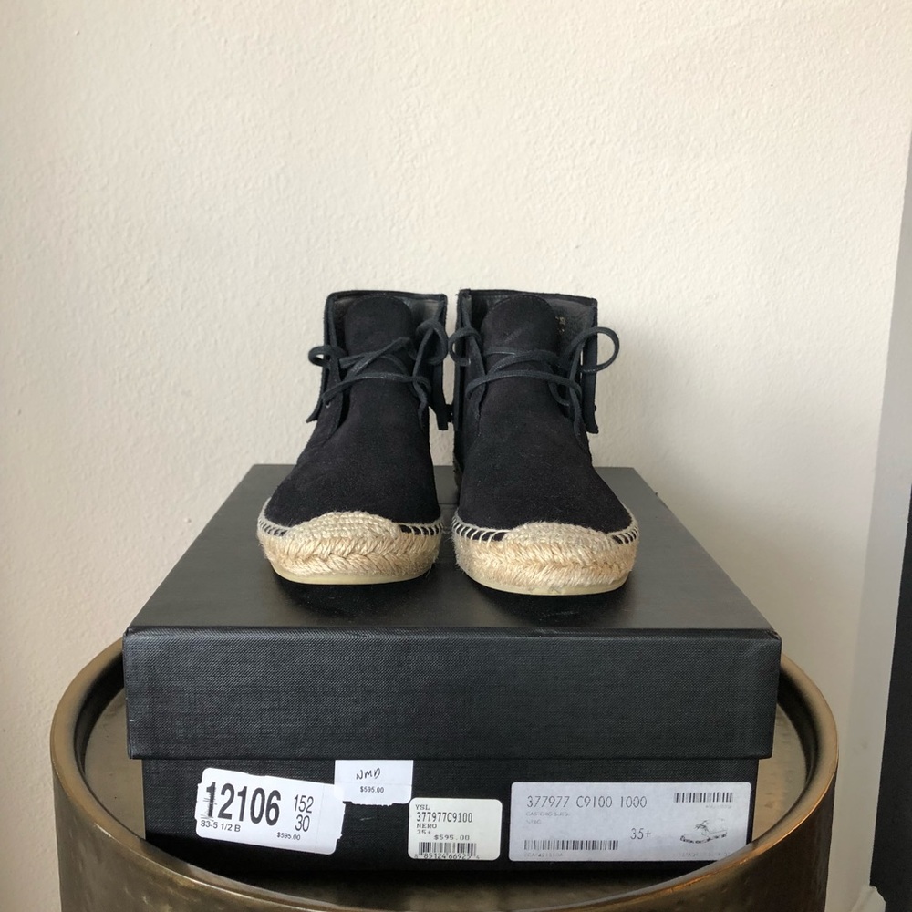 Saint Laurent Black Suede Espadrilles - Picture 3 of 7